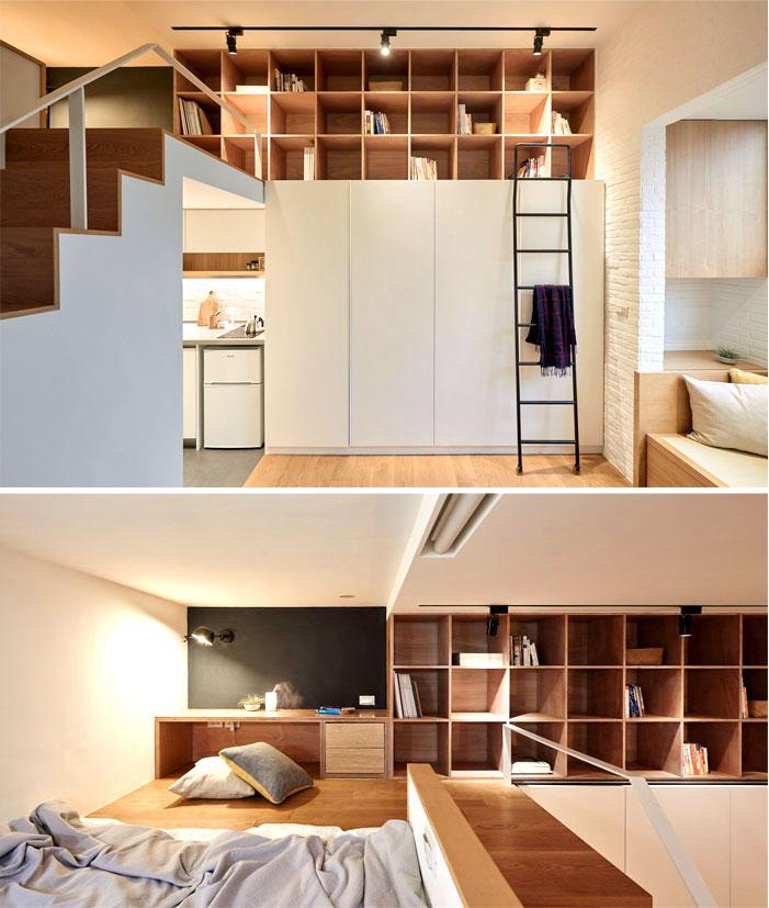 Thiết kế tủ sách trong căn hộ chung cư