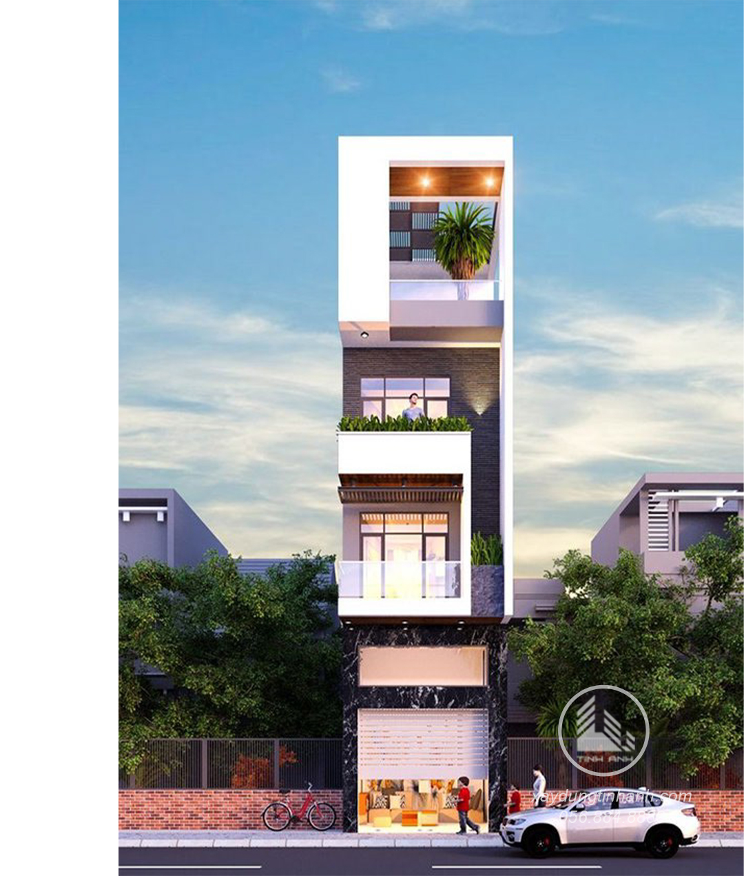 5.mẫu thiết kế nhà phố 4 tầng đẹp nhất năm 2023_xaydungtinhanh