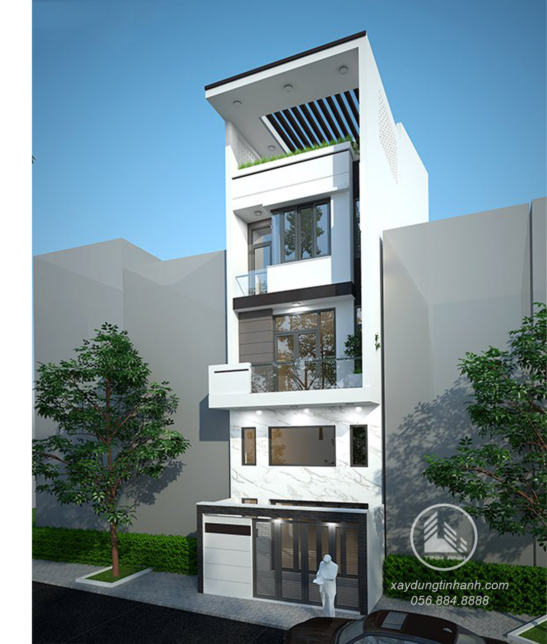 6. 5.mẫu thiết kế nhà phố 4 tầng đẹp nhất năm 2023_xaydungtinhanh