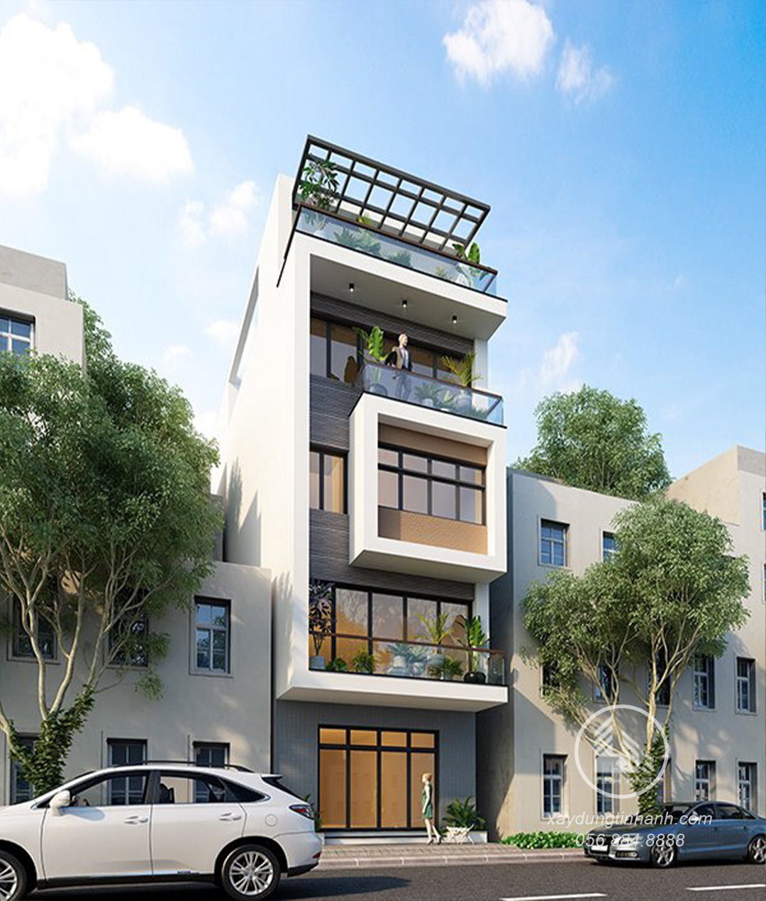 7. 6. 5.mẫu thiết kế nhà phố 4 tầng đẹp nhất năm 2023_xaydungtinhanh