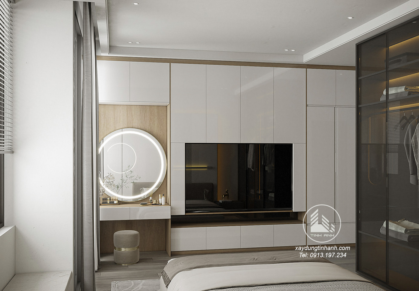 10. Thiết kế sửa nhà trọn gói tại Hoàn Kiếm - phòng ngủ master - xaydungtinhanh
