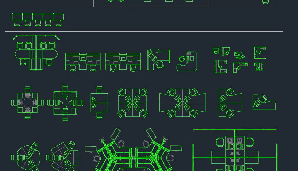 Thư viện Cad bàn ghế văn phòng 1