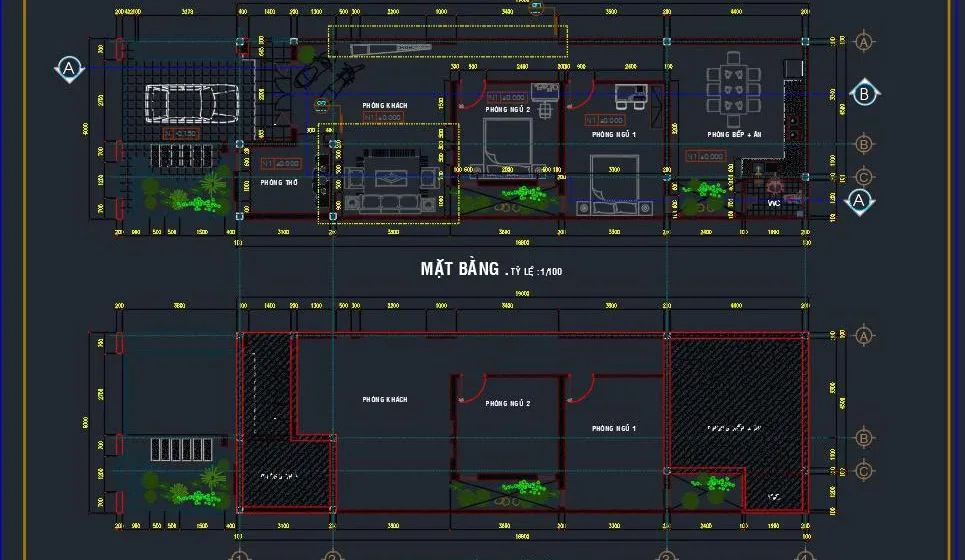 Mẫu bản vẽ nhà cấp 4 File Autocad tải miễn phí