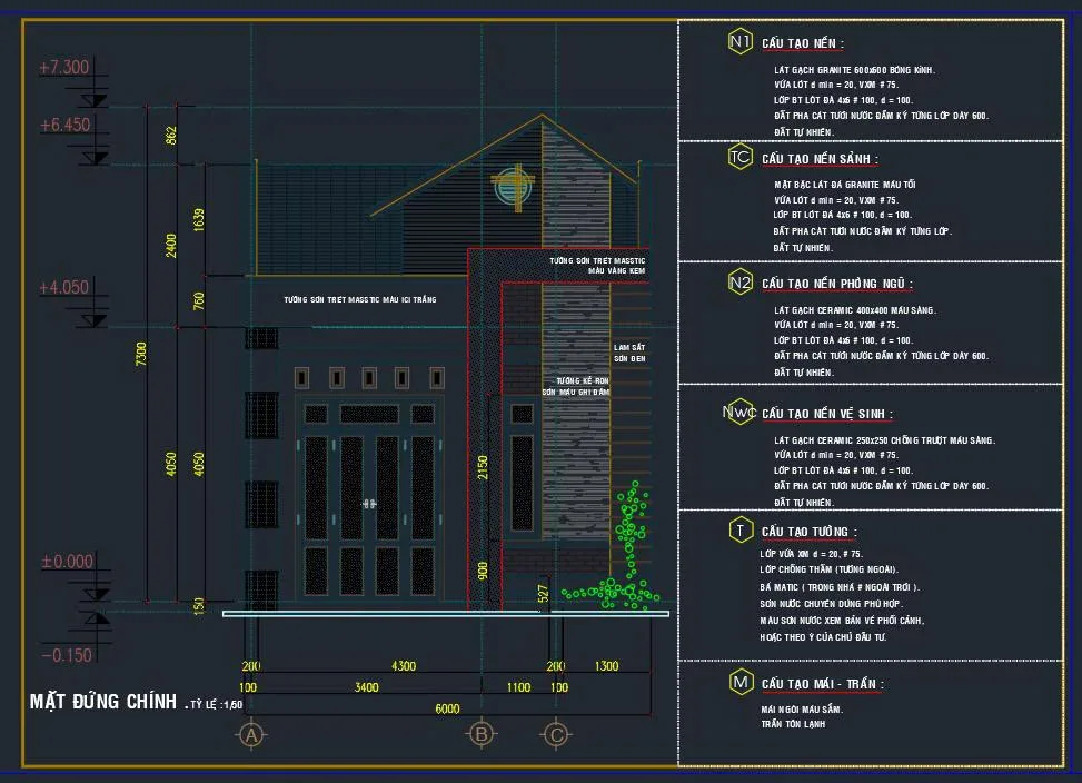 Mẫu bản vẽ nhà cấp 4 File Autocad tải miễn phí 3