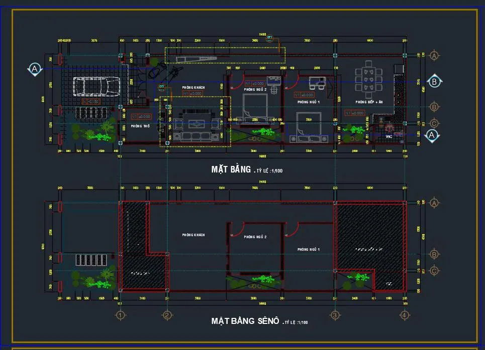 Mẫu bản vẽ nhà cấp 4 File Autocad tải miễn phí