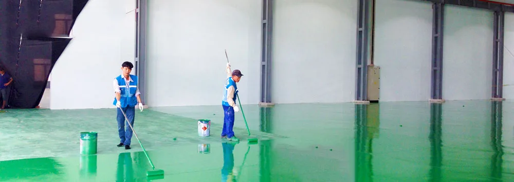 Thi công sơn nền Epoxy nhà xưởng bảo vệ và nâng cấp sàn