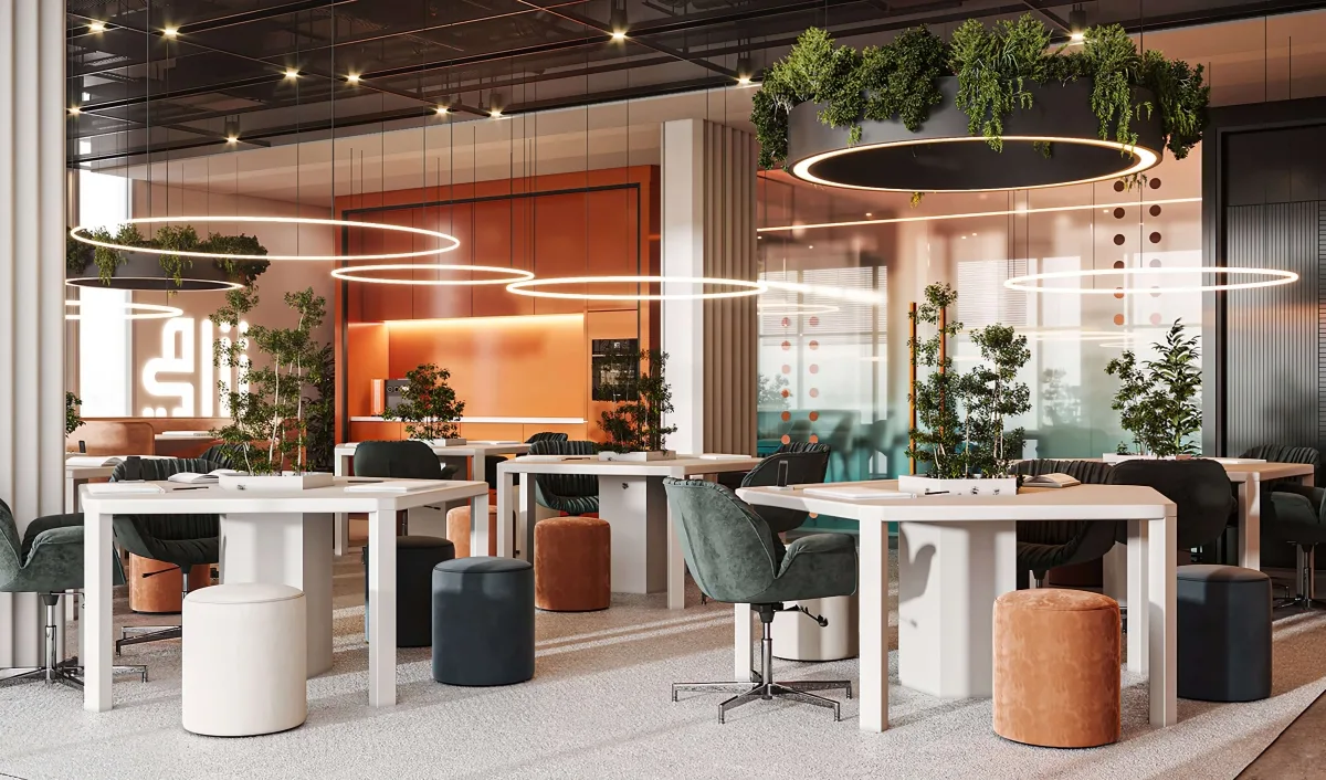 Sử dụng gam màu mới lạ trong cải tạo nội thất văn phòng