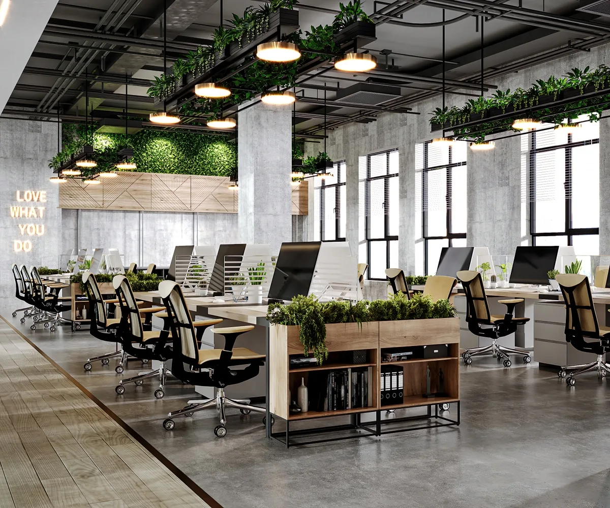 Thiết kế nhiều cửa sổ trong văn phòng chung