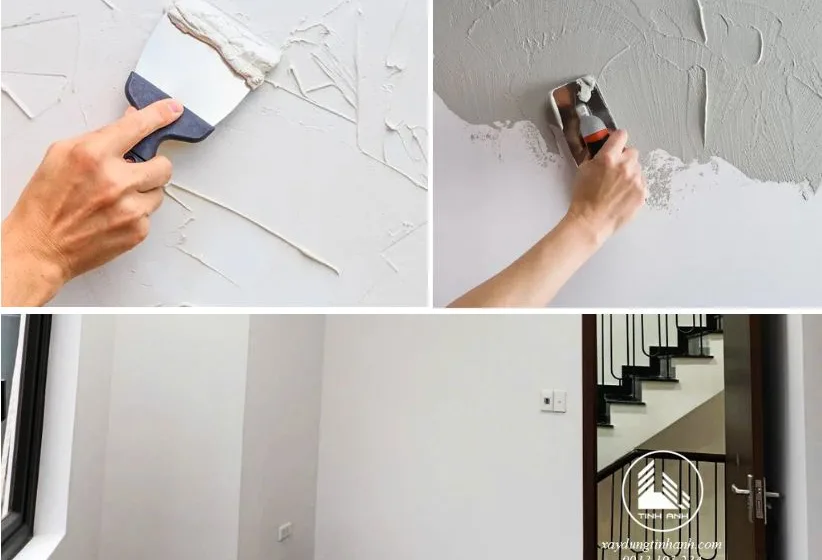 Thi công sơn bả nhà ở trại cá Trương Định