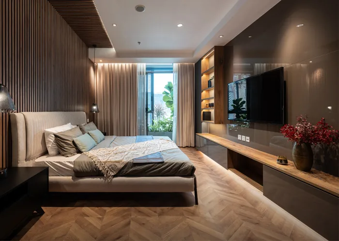 Phòng ngủ sàn gỗ